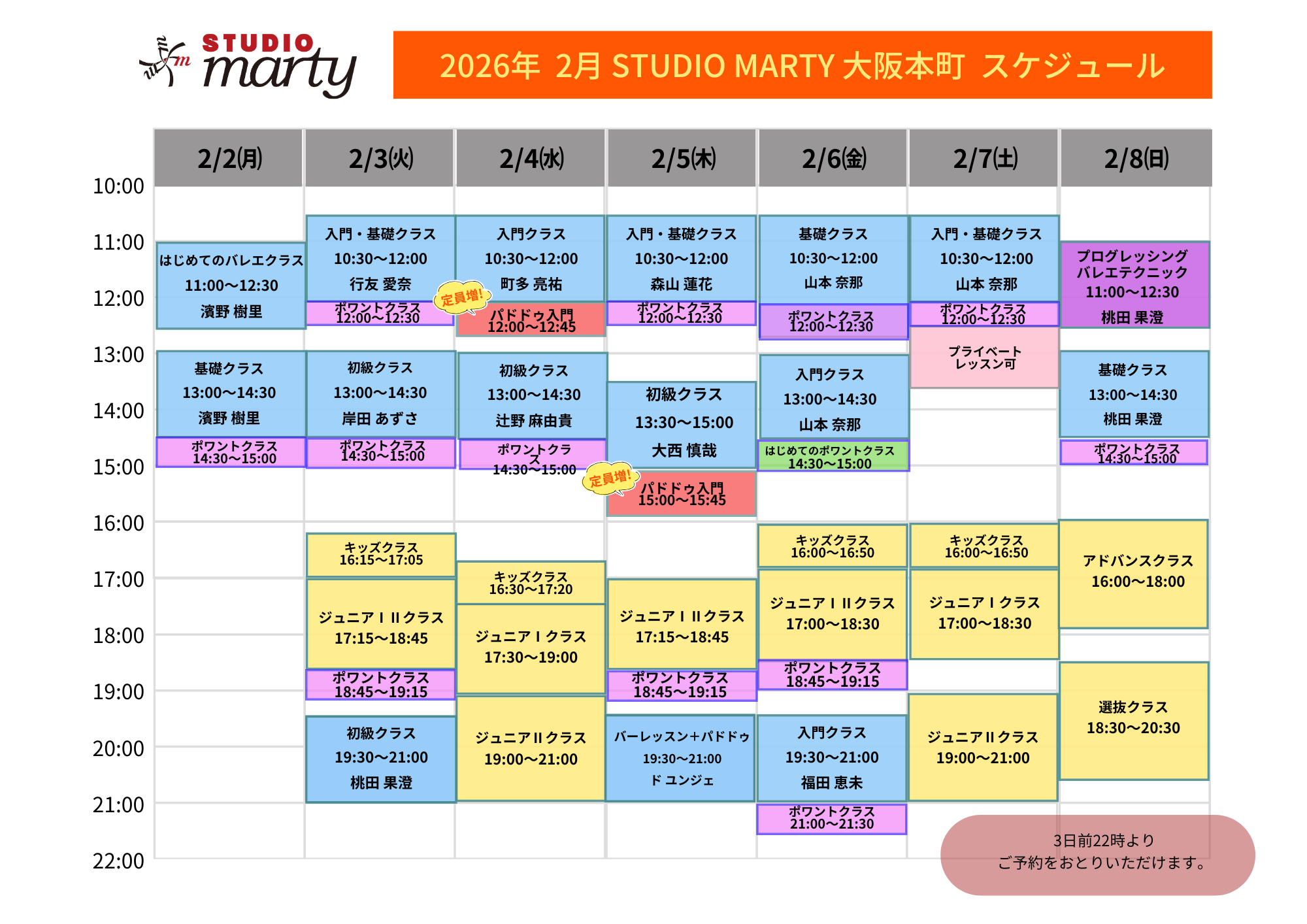 2月バレエレッスン・マーティ大阪本町